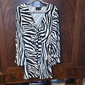 Asos Design - Black and White Zebra Print Dress - Size 6